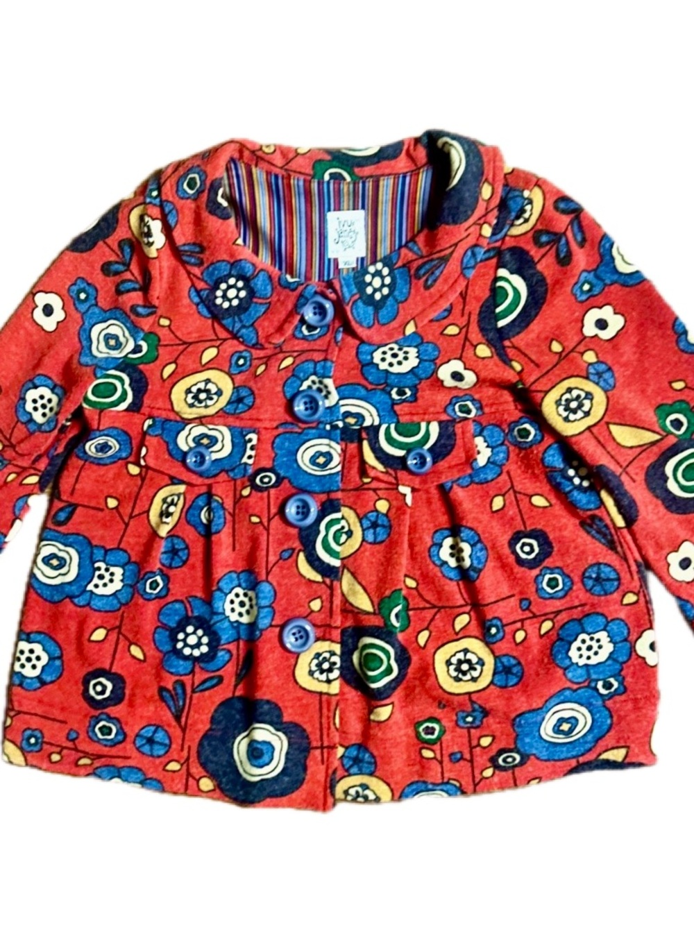 Ivy Jane ~ X-Large ~ Red W/ Multi-Colors Floral ~ Boho ~ Jacket Coat